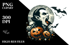 Pastel Halloween Vampire Bite Watercolor PNG Product Image 2