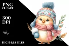 Cute Baby Chicken, Winter Clothes PNG Product Image 3