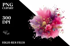 Colorful Magenta Particles Foil Stains | Clipart Product Image 3