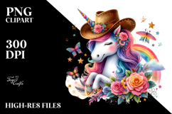 Colorful Unicorn Cowboy Hat Whimsical Product Image 2