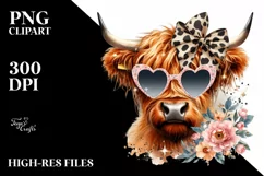 Elegant Highland Cow Animal Print Sunglasses Sparkles Product Image 1