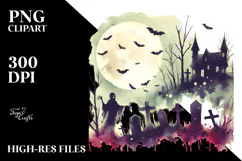 Simple Undead Halloween Clipart PNG Product Image 2