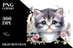 Cute Baby Cat with Big Eyes, Transparent PNG Product Image 2