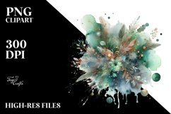 Colorful Watercolor Splash with Metalic Insertions | Clipart Product Image 1