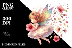 Small Cute Fairy Tumbling with Petals | Sublimation | Product Image 3