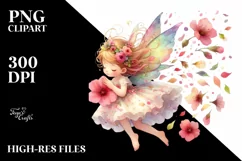 Small Cute Fairy Tumbling with Petals | Sublimation | Product Image 3