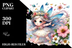 Small Cute Fairy Tumbling with Petals | Sublimation | Product Image 1