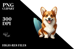 Watercolor Pembroke Welsh Corgi in Sand | Clipart Product Image 2