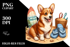 Watercolor Pembroke Welsh Corgi in Sand | Clipart Product Image 2