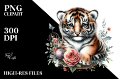 Elegant Baby Tiger, Detailed PNG Product Image 2