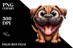 Crazy Watercolor Bullmastiff with Popping Eyes | Sublimation Product Image 1