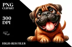 Crazy Watercolor Bullmastiff with Popping Eyes | Sublimation Product Image 3