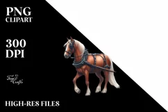 Vintage Horse Wagon with Fireworks Clipart Product Image 3