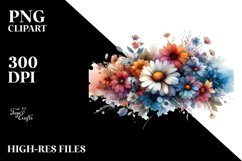 Colorful Daisy Abstract Frame Clipart Product Image 1