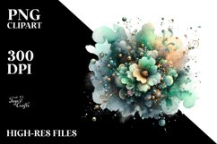 Colorful Watercolor Splash with Metalic Insertions | Clipart Product Image 3