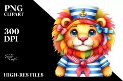 Colorful Lion in Sailor Suit | Clipart Product Image 1