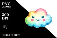 Simple Colorful Smiling Cloud PNG Product Image 2