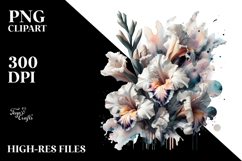 Abstract Gladiolus made of Marble PNG Product Image 2