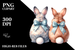 Bunnies Sitting View from Back PNG Product Image 2