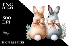 Bunnies Sitting View from Back PNG Product Image 2