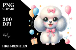 Adorable Poodle in Watercolor, SEO PNG Product Image 2