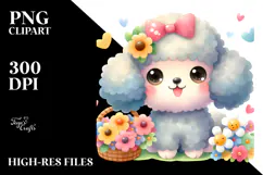 Cartoon Poodle with Big Eyes PNG Product Image 2