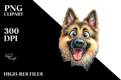 Crazy Looking German Shepherd in Ice | Clipart Product Image 2
