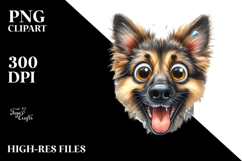 Crazy Looking German Shepherd in Ice | Clipart Product Image 2