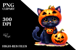 Simple Watercolor Vibrant Baby Black Cat Product Image 2