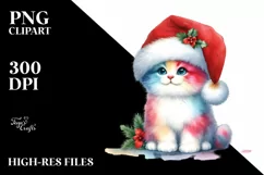 Cat in Santa Hat, Transparent PNG Product Image 3