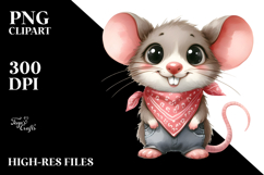 Funny Mouse Bandana Clipart Product Image 2