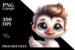 Cute Baby Swan with Cool Haircut PNG Product Image 2