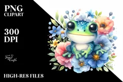 Colorful Watercolor Baby Frog Clipart Product Image 3