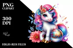 Baby Unicorn Disco, PNG Product Image 1