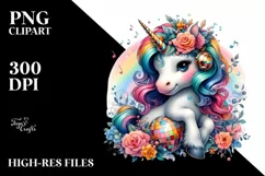 Baby Unicorn Disco, PNG Product Image 3