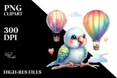 Colorful Watercolor Baby Parrot Clipart Product Image 1