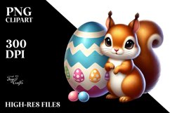 Cute Baby Squirrel Easter Egg PNG Product Image 2