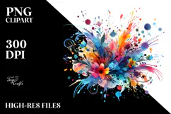 Colorful Brushstroke Splash, High-Quality PNG Product Image 2