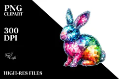 Colorful Bunny Made of Diamonds PNG Product Image 2