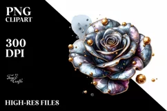 Detailed Shiny Rose Metallic Watercolor | Clipart Product Image 1