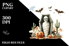 Funny Halloween Mummy's Tomb PNG Product Image 2