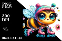 Crazy Cute Baby Bee PNG Product Image 2