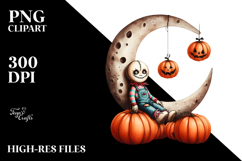 Chucky Scarry Doll Sitting Half Moon PNG Product Image 2
