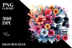 Skull made of Spring Flowers, Transparent PNG Product Image 2