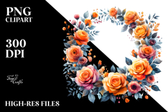 Vibrant Whreath Orange Roses Abstract Product Image 2