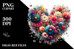 Floral Heart Digital Painting, PNG Product Image 2