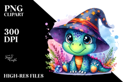 Baby Dinosaur in Watercolor, Vibrant PNG Product Image 2