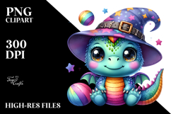 Playful Dinosaur with Wizard Hat, Creative PNG Product Image 2