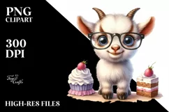 Funny Goat Standing with Big Eyes | Sublimation | Clipart Product Image 1