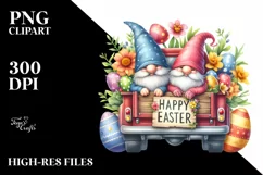 Easter Gnomes Truck Clipart |T-shirt, Mug PNG Product Image 7